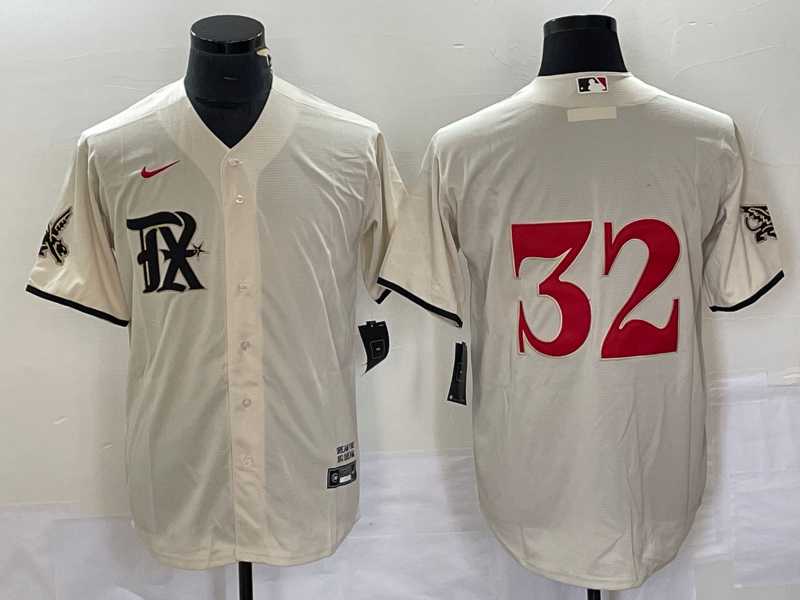 Men%27s Texas Rangers #32 Evan Carter Cream 2023 City Connect Stitched Baseball Jersey->toronto blue jays->MLB Jersey